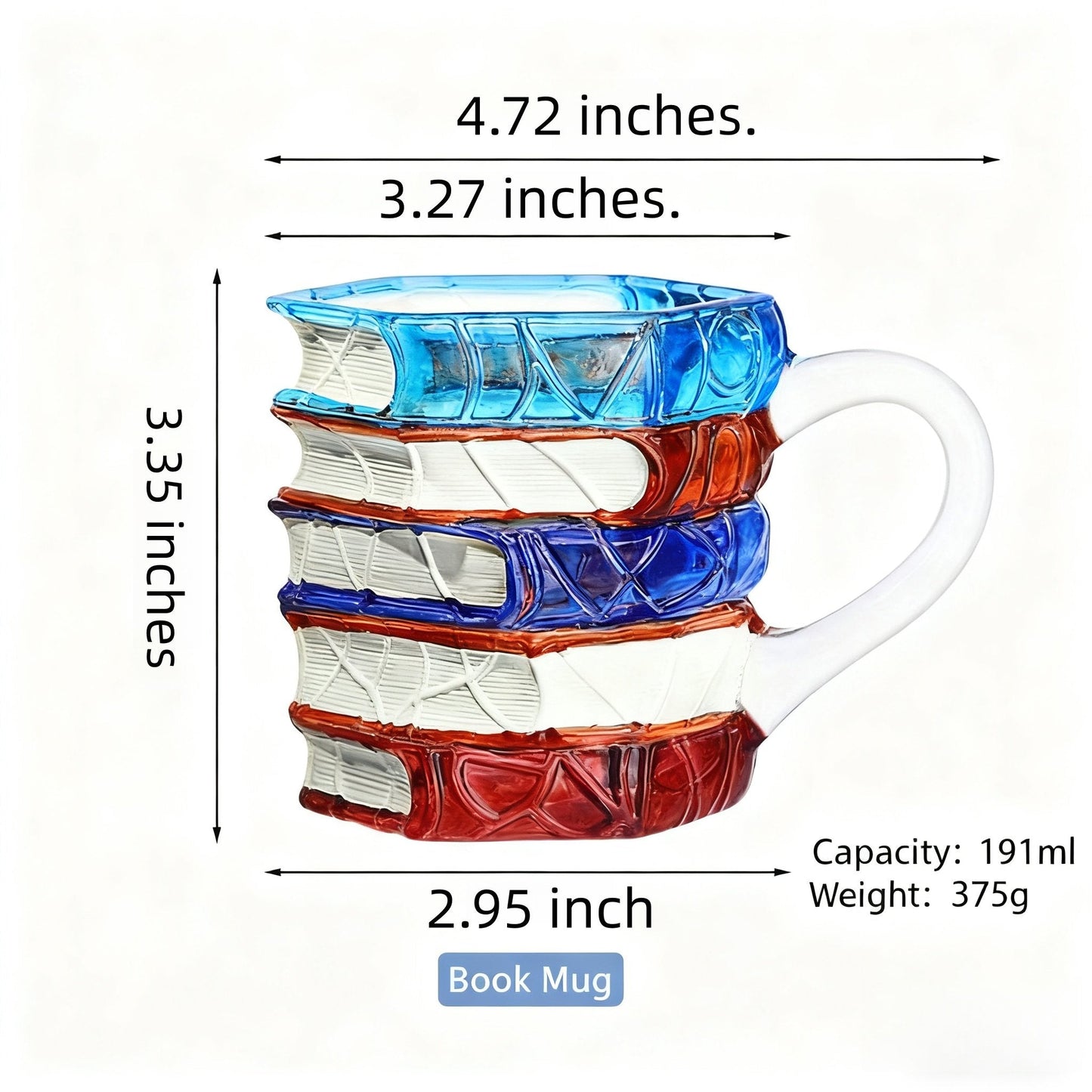 đ„Last Day 49% OFFđ Stacked Books Glass Mug