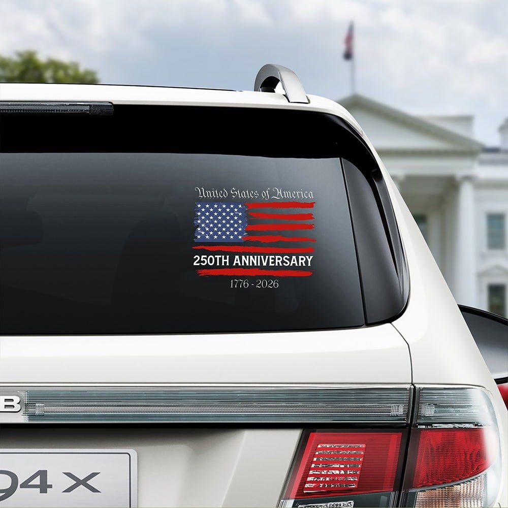 USA 250th Anniversary Semiquincentennial 1776-2026 Car Window Decal Sticker