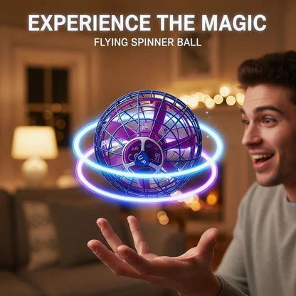 🚀 Levitating Induction Flying Ball – Smart Glow Gyro for Fingertip Play – LED Mini Drone Toy for Kids & Adults ✨