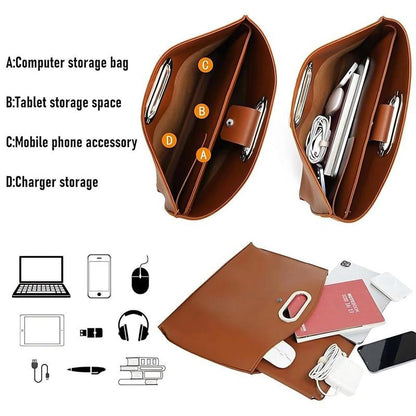 🎁Last Day 49% OFF✨Waterproof Leather 14-16In 2PCS Laptop Bag for Women Handbag