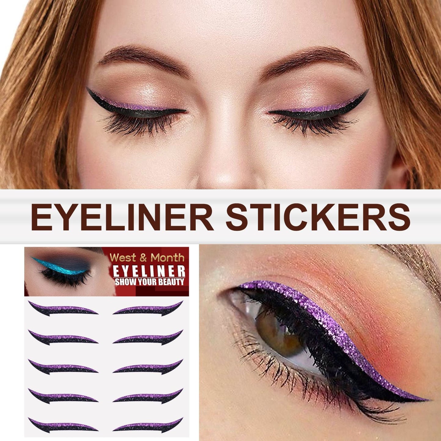 ✨Shiny waterproof reusable eyeliner stickers double eyelid stickers