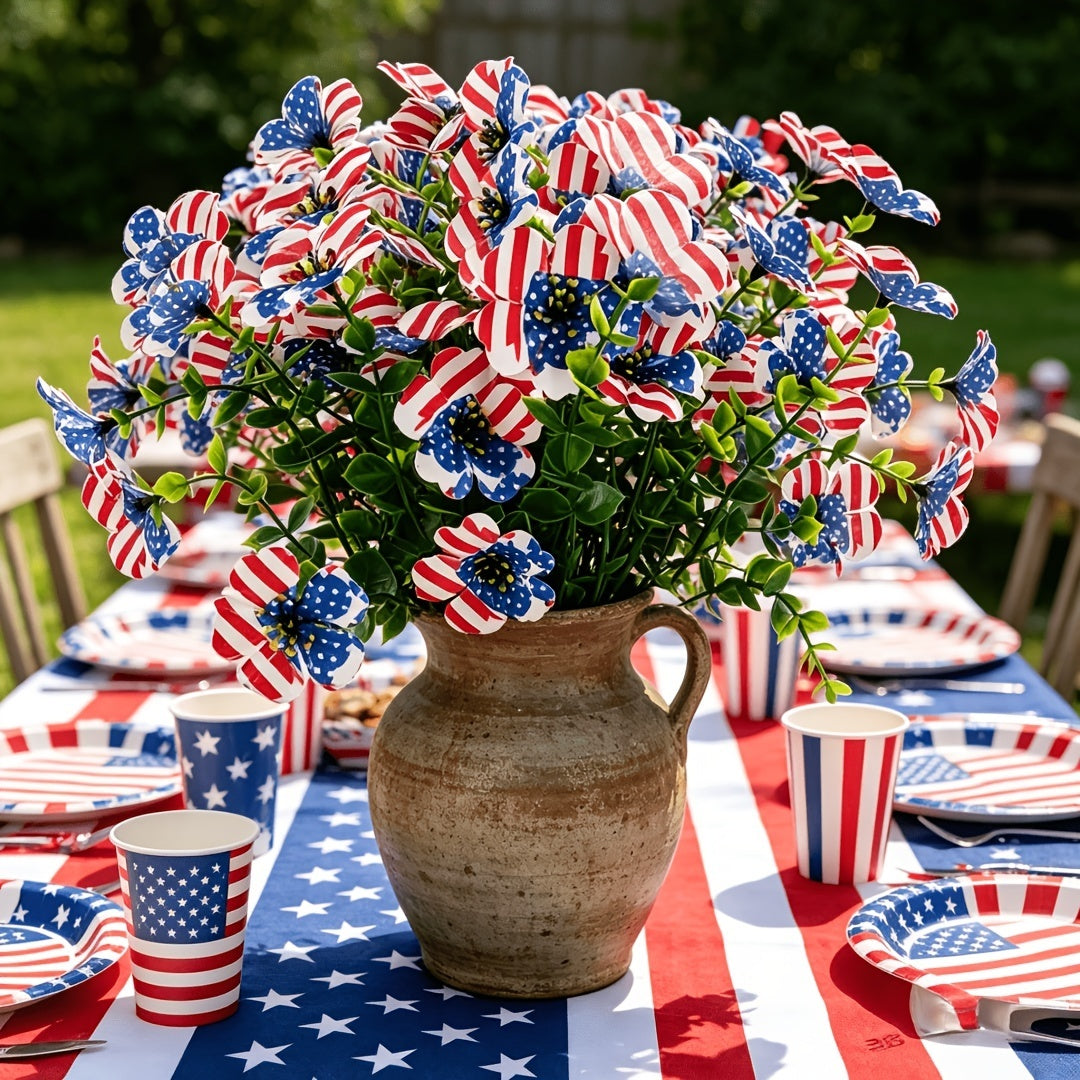 🔥4th of July Hot Sale 60% Off 🔥 Patriotic Red White Blue Artificial Flowers💐