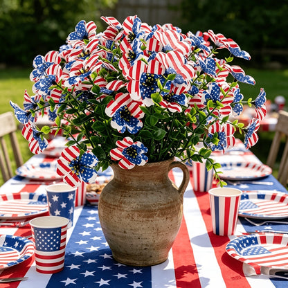 🔥4th of July Hot Sale 60% Off 🔥 Patriotic Red White Blue Artificial Flowers💐