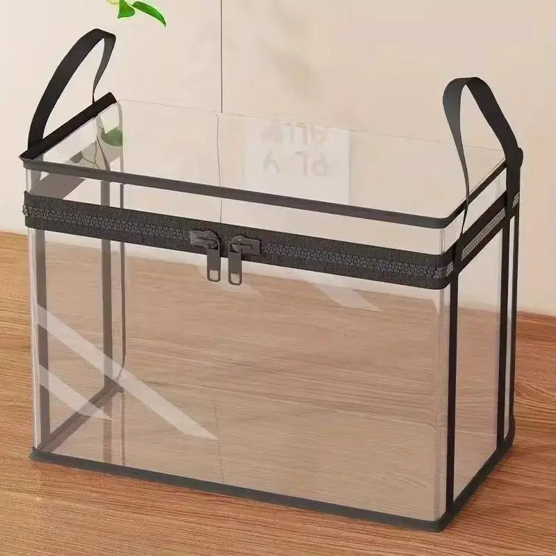 🔥Large Clear Thick Plastic Storage Box with Hinged Lid