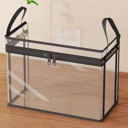 🔥Large Clear Thick Plastic Storage Box with Hinged Lid