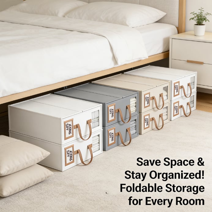 🔥Last Day 49% OFF-Foldable Sheet Storage Set – Keep Your Bedding Organized and Neat 🛏️✨