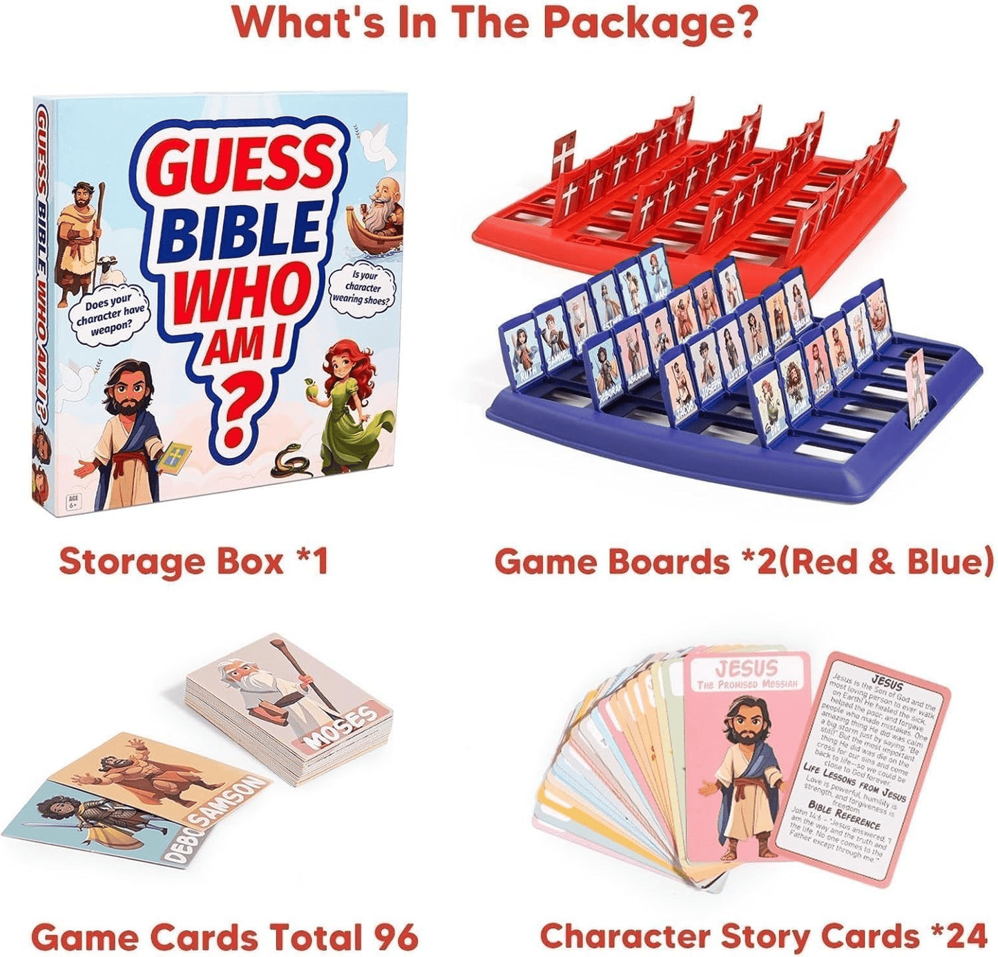 🔥LAST DAY SALE 49% OFF!?️Guess Bible Who Am I Board Games✝️