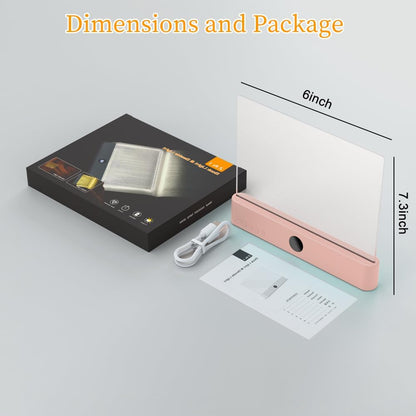 🔥Last Day 49% OFF-✨Book Light, Rechargeable Clear LED Flat Book Lights for Reading in Bed at Night with 3 Colors & Timer