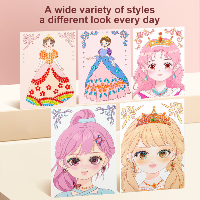 Top Christmas Gift 2025 🎅 JSR Special Diamond Painting & Princess Book Makeup Craft Kits Foil Art Books Set Play on Paper