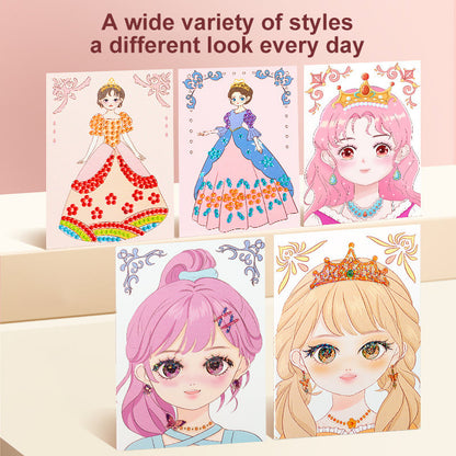 Top Christmas Gift 2025 🎅 JSR Special Diamond Painting & Princess Book Makeup Craft Kits Foil Art Books Set Play on Paper