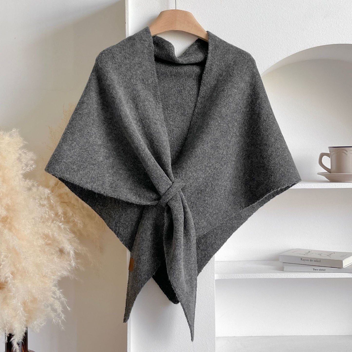 💕Elegant Women's Solid Color Wool Blend Shawl-Timeless Solid Hue for All Looks