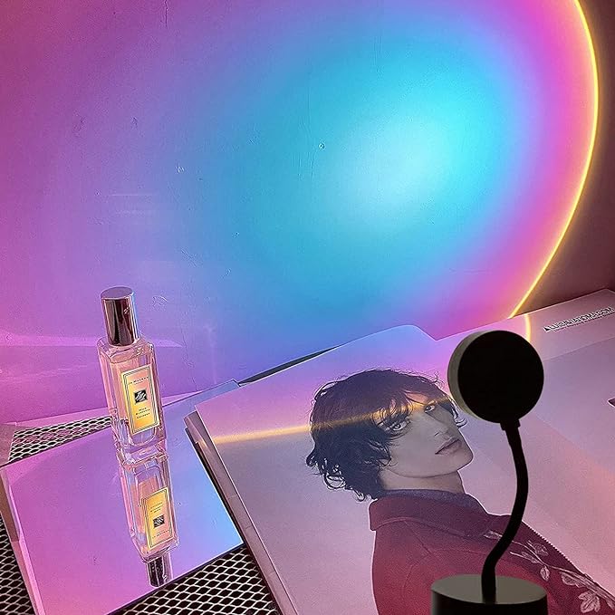 ✨16 Colors Sunset Lamp Projector- LED Rainbow Night Light for Photography,Party,Home Decor, Xmas Gift