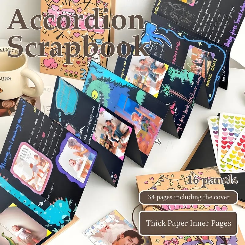 🔥Last Day 49% OFF-✨The Memory Keeper: 99+ Inch Accordion Scrapbook Album📚