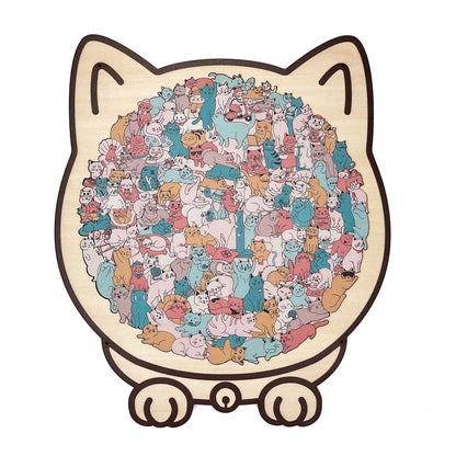 🎁Last Day 49% OFF🔥The Calming Cat Puzzle – A Wooden Work of Art You Can Build