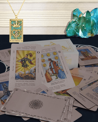 🔥Last Day 49% OFF✨Witchy Cauldron Rose Gold Tarot Cards with Guide Book🔮