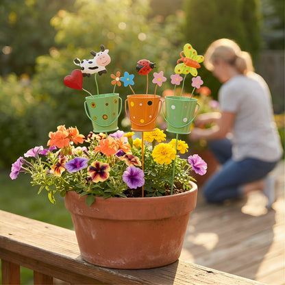 🔥Last Day 49% OFF-Set of 3 Metal Flower Pot Garden Stakes