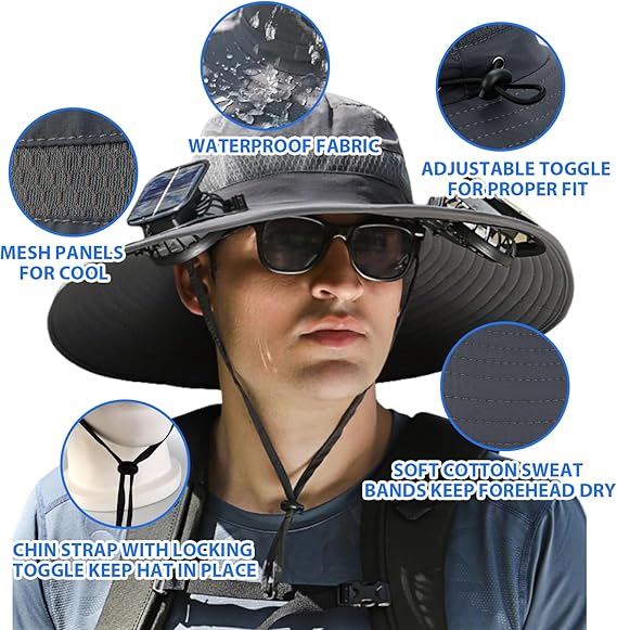 🔥Last Day 50% OFF -Ultralight Solar Fan Sun Hat – Lighter Than a Baseball!⚾(Only 11oz)