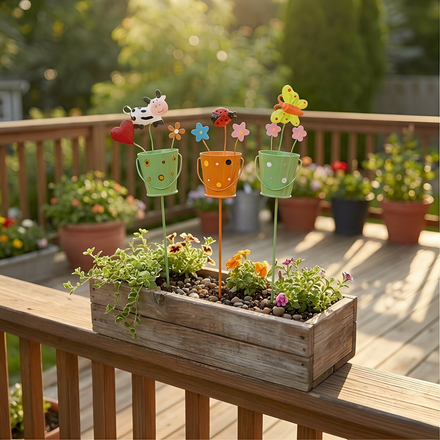 🔥Last Day 49% OFF-Set of 3 Metal Flower Pot Garden Stakes