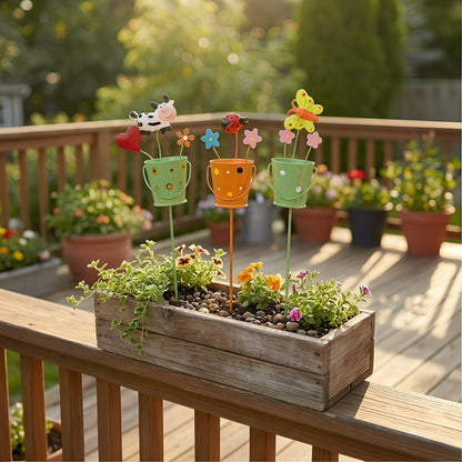🔥Last Day 49% OFF-Set of 3 Metal Flower Pot Garden Stakes