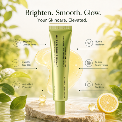 🍊✨  50,000 ppm Dual Vitamin C Booster Shot Serum - Korean Glow Serum with Glutathione, Niacinamide & Vitamin E - For Dark Spots, Dull Skin, Fine Lines & Glass Skin Glow - 30ml