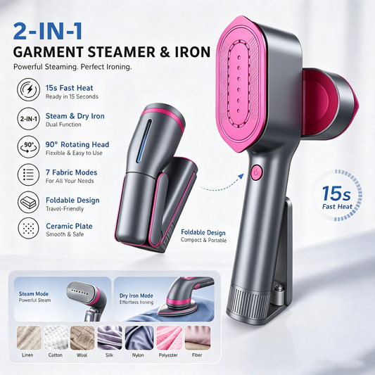 🔥2-in-1 Steamer & Iron for Clothes