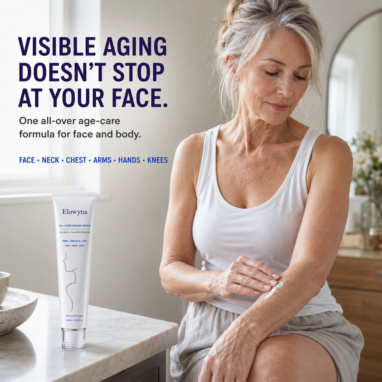 🧴✨ Elowyna All-Over Firming Cream – FDA-Compliant Formula for Men & Women – Firm, Smooth & Brighten from Face to Body