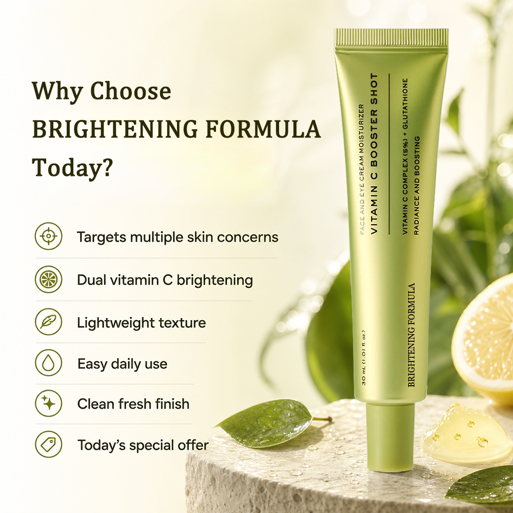 🍊✨  50,000 ppm Dual Vitamin C Booster Shot Serum - Korean Glow Serum with Glutathione, Niacinamide & Vitamin E - For Dark Spots, Dull Skin, Fine Lines & Glass Skin Glow - 30ml