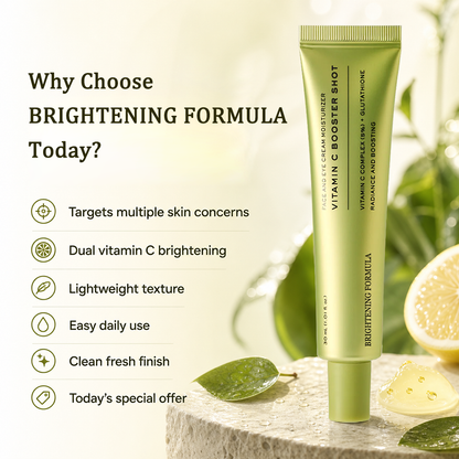 🍊✨  50,000 ppm Dual Vitamin C Booster Shot Serum - Korean Glow Serum with Glutathione, Niacinamide & Vitamin E - For Dark Spots, Dull Skin, Fine Lines & Glass Skin Glow - 30ml