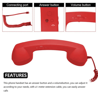 🔥Last Day 49% OFF-Retro Choice-Bluetooth Phone Handset, Wireless/Wired & USB Mobile Phone Receiver for Comfortable Calls