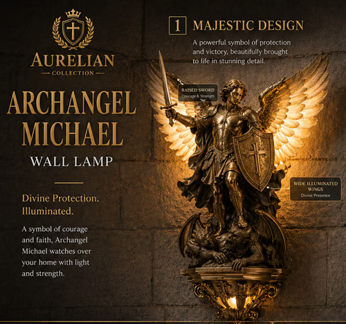😇 2026 Archangel Michael Wall Lamp – Guardian of Light & Valor ⚔️🛡️