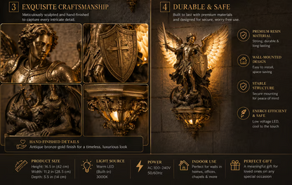 😇 2026 Archangel Michael Wall Lamp – Guardian of Light & Valor ⚔️🛡️