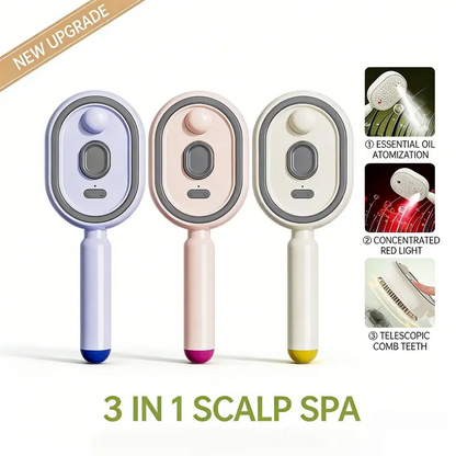 3-in-1 Electric Mist Detangling Brush for Frizz & Scalp Massage