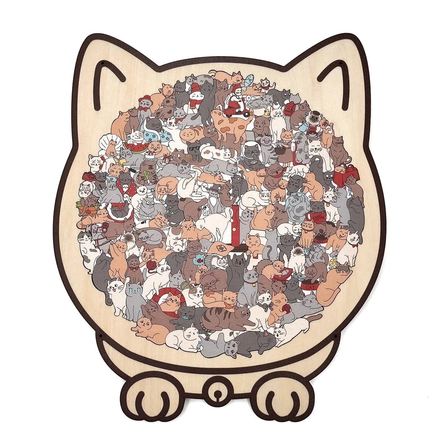 🎁Last Day 49% OFF🔥The Calming Cat Puzzle – A Wooden Work of Art You Can Build