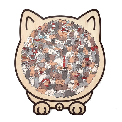 🎁Last Day 49% OFF🔥The Calming Cat Puzzle – A Wooden Work of Art You Can Build