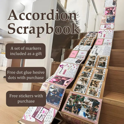 🔥Last Day 49% OFF-✨The Memory Keeper: 99+ Inch Accordion Scrapbook Album📚