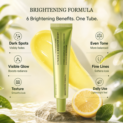 🍊✨  50,000 ppm Dual Vitamin C Booster Shot Serum - Korean Glow Serum with Glutathione, Niacinamide & Vitamin E - For Dark Spots, Dull Skin, Fine Lines & Glass Skin Glow - 30ml