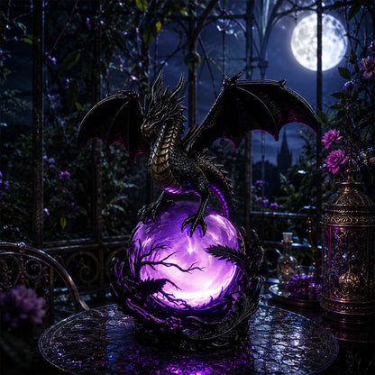 🔮Gothic Dragon LED Crystal Ball Lamp for Dark Aesthetic Decor