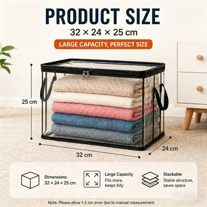 🔥Last Day 49% OFF📦Portable Large Heavy-Duty Thick Plastic Clear Storage Box with Hinged Lid | Home, Travel & Camping