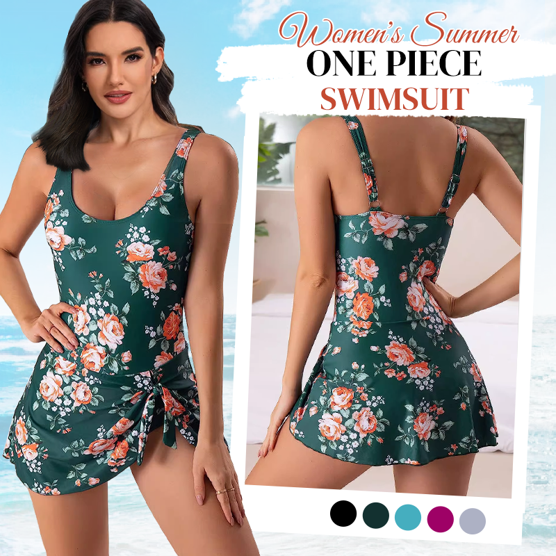 🔥Last Day 50% OFF - Women's Tummy Control Tie Knot Swimsuit with Skirt – Full Coverage & Built-in Bra – Summer Essential 🌊