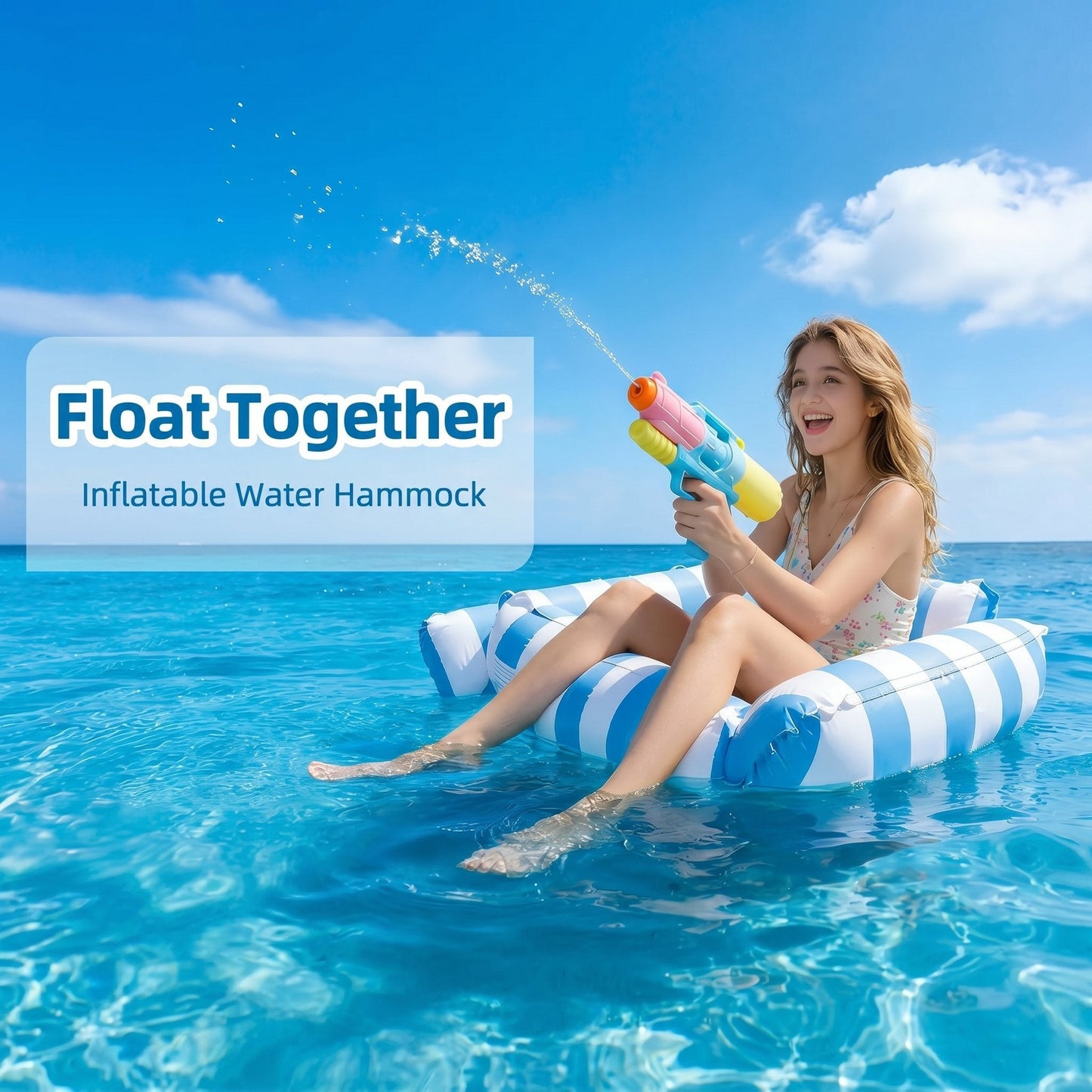 4-in-1 Inflatable Water Hammock – Pool Floating Lounge Chair & Swimming Bed
