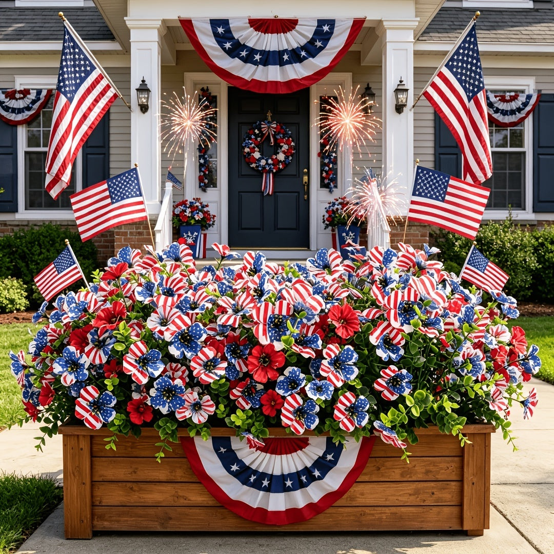 🔥4th of July Hot Sale 60% Off 🔥 Patriotic Red White Blue Artificial Flowers💐