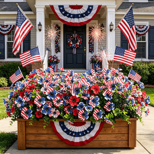 🔥4th of July Hot Sale 60% Off 🔥 Patriotic Red White Blue Artificial Flowers💐