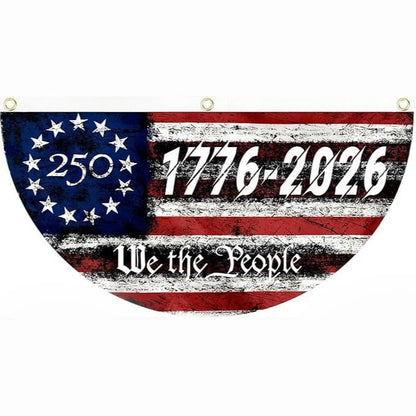 🔥Limited Time 50% Off✨ America 250th Birthday Semicircular Flag Banner 1776–2026 Patriotic Bunting