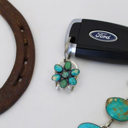 🌟Top Pick🌟Turquoise Bloom Bag Clip Key Holder – Add a Pop of Color to Your Everything!
