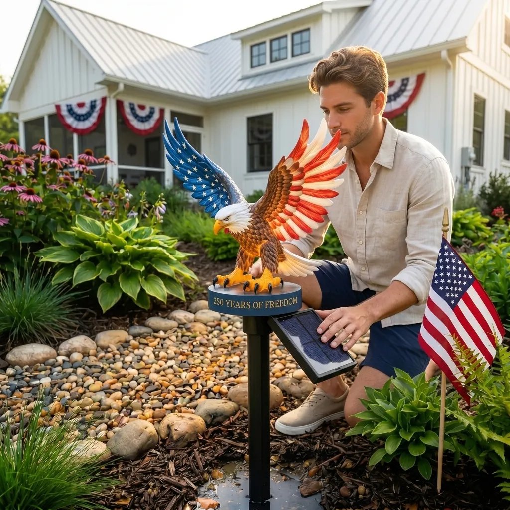 🔥Last Day 49% OFF-Solar Eagle Garden Light – A Glowing Tribute to American Freedom-Buy 2 Free shipping