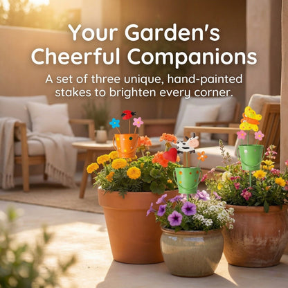 🔥Last Day 49% OFF-Set of 3 Metal Flower Pot Garden Stakes