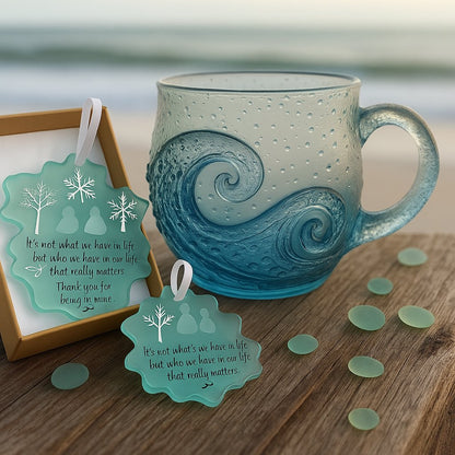 🎄Unique gift🔥100% handmade sea glass wave cup🎁Enjoy buy one get one free