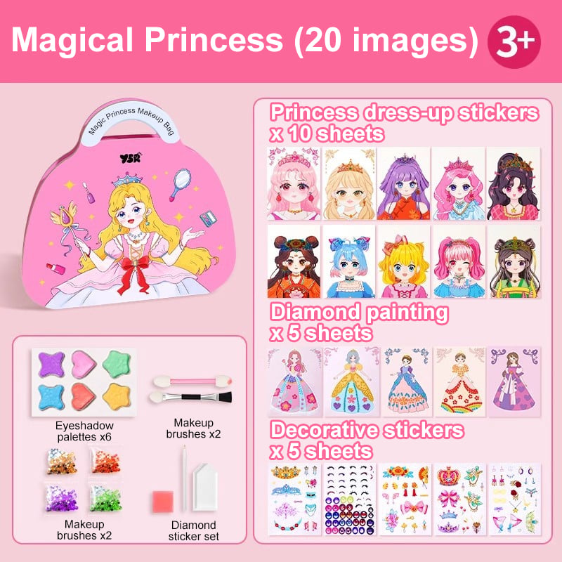 Top Christmas Gift 2025 🎅 JSR Special Diamond Painting & Princess Book Makeup Craft Kits Foil Art Books Set Play on Paper