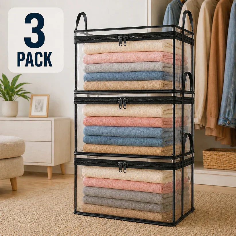 🔥Last Day 50% OFF📦Portable Large Heavy-Duty Thick Plastic Clear Storage Box with Hinged Lid | Home, Travel & Camping