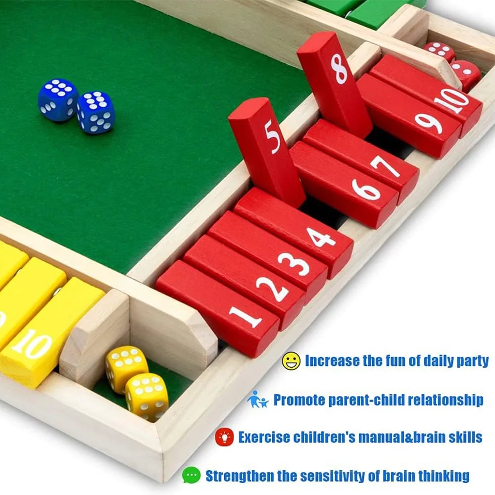 🔥Last Day 49% OFF✨SHUT THE BOX-WOODEN DICE BOARD GAME